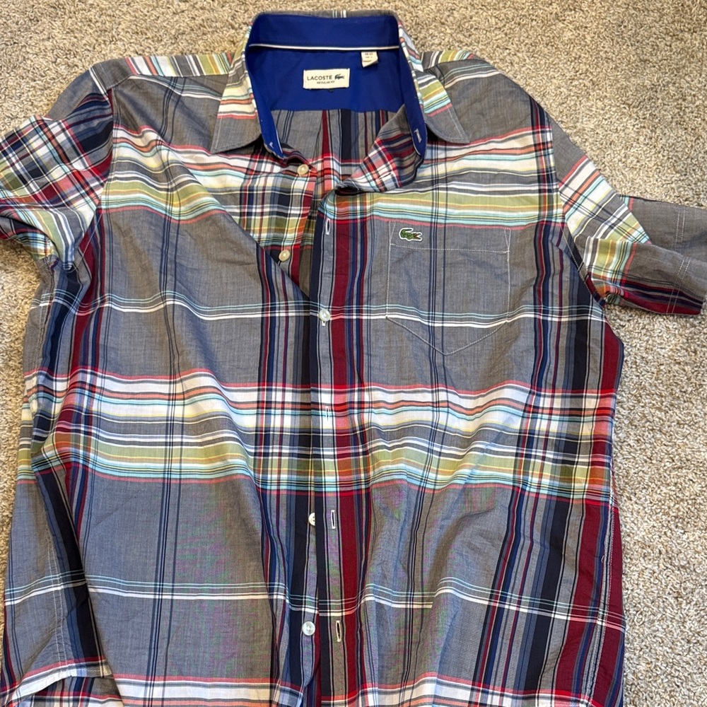 Lacoste Men's Multicolor Plaid Button-Down Shirt